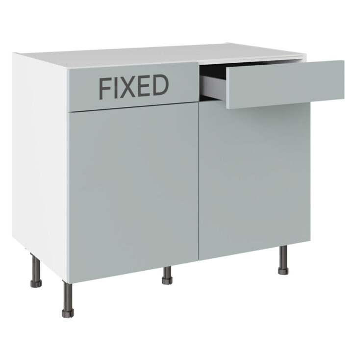 Slab Matt Aquamarine 1000 RH Drawerline Base Kitchen Cabinet