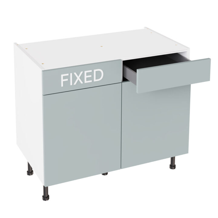 Slab Matt Aquamarine 1000 RH Drawerline Base Kitchen Cabinet