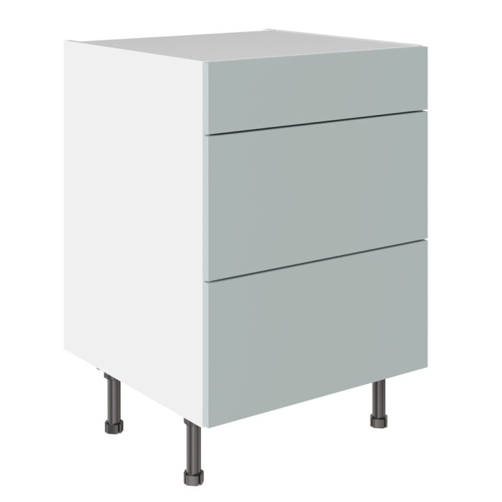 Slab Matt Aquamarine 600 3 Drawer Base Kitchen Cabinet