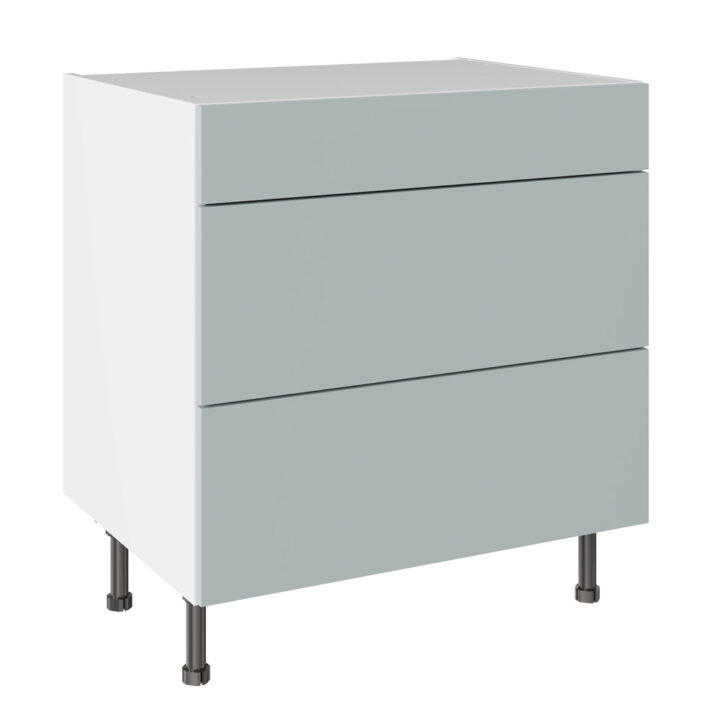Slab Matt Aquamarine 800 3 Drawer Base Kitchen Cabinet