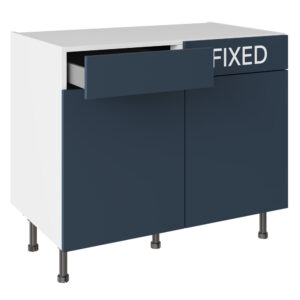 Slab Matt Blue 1000 LH Drawerline Base Kitchen Cabinet