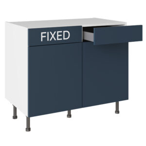 Slab Matt Blue 1000 RH Drawerline Base Kitchen Cabinet