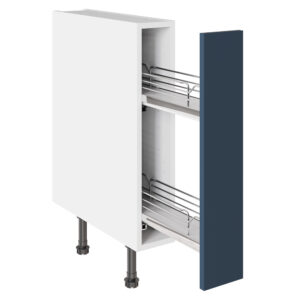 Slab Matt Blue 150 Base Kitchen Cabinet Pullout