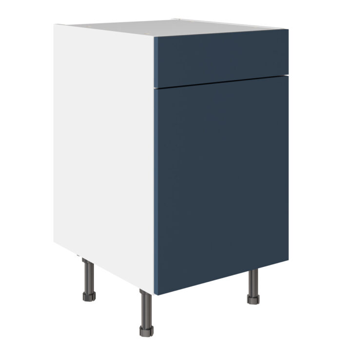 Slab Matt Blue 500 Drawerline Base Kitchen Cabinet