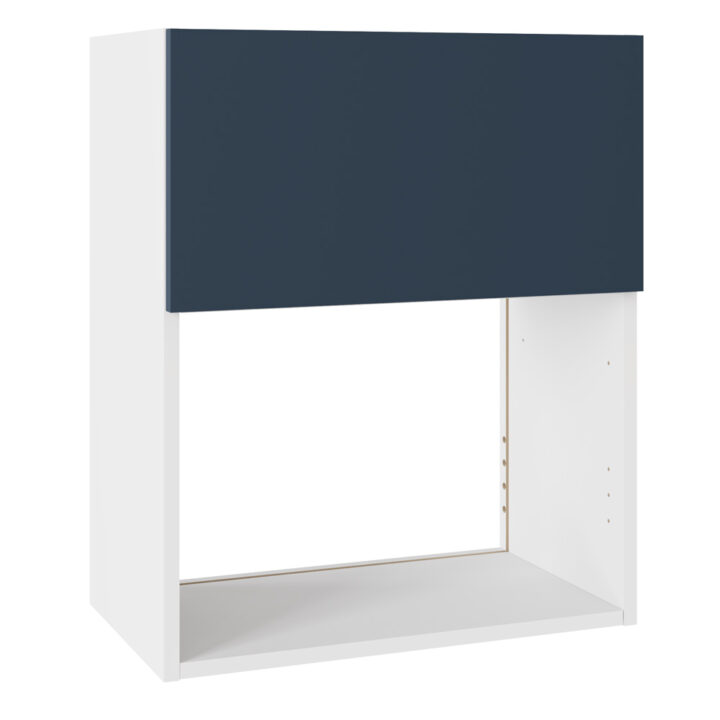 Slab Matt Blue 600 Microwave Wall Kitchen Cabinet