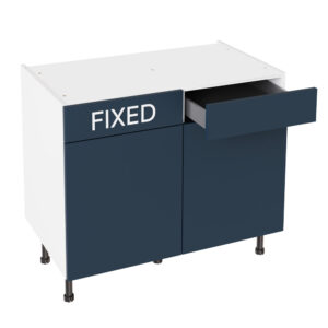 Slab Matt Blue 1000 RH Drawerline Base Kitchen Cabinet