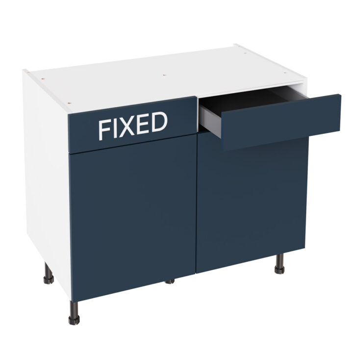 Slab Matt Blue 1000 RH Drawerline Base Kitchen Cabinet