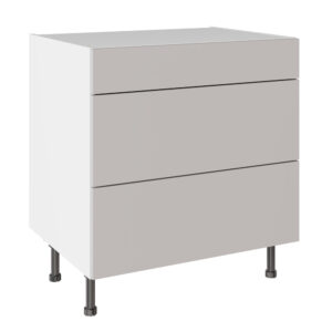 Slab Standard Light Grey 800 3 Drawer Base Kitchen Cabinet