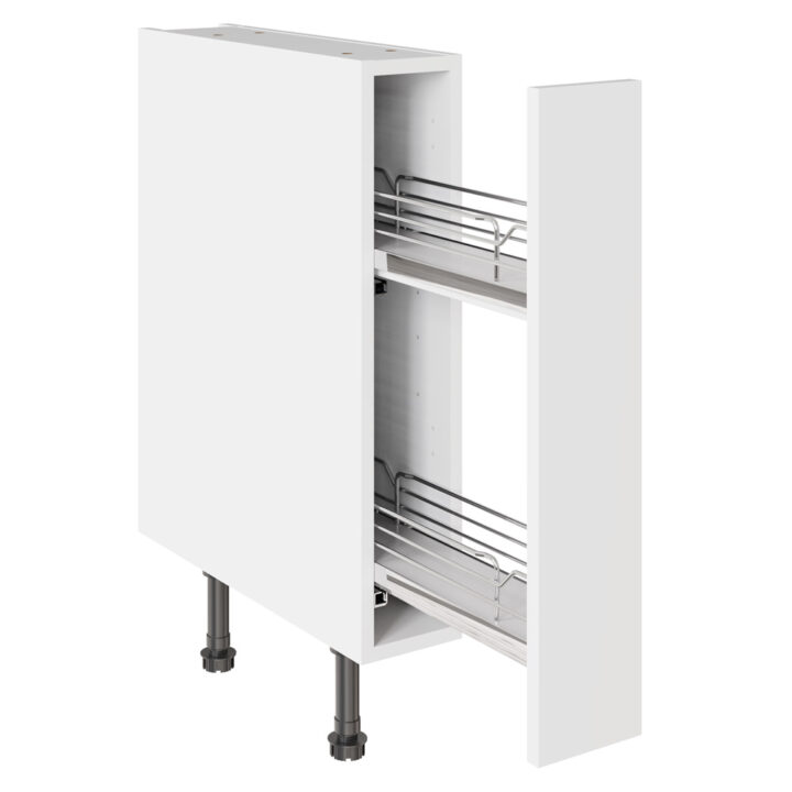 Slab Standard Snow White 150 Base Kitchen Cabinet Pullout