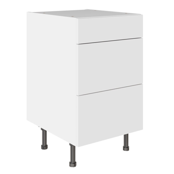 Slab Standard Snow White 500 3 Drawer Base Kitchen Cabinet