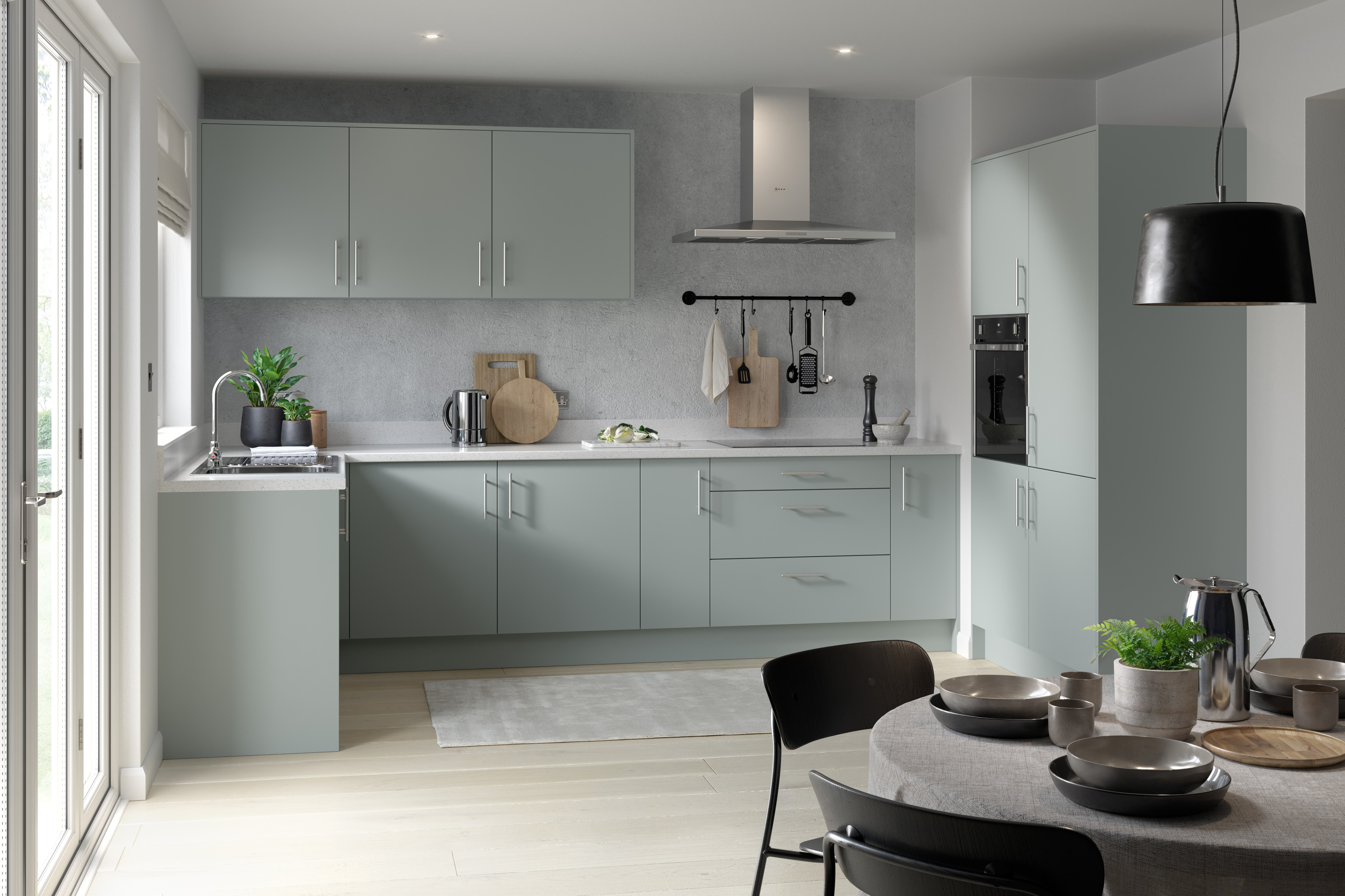 Slab Supermatt Aquamarine Kitchen