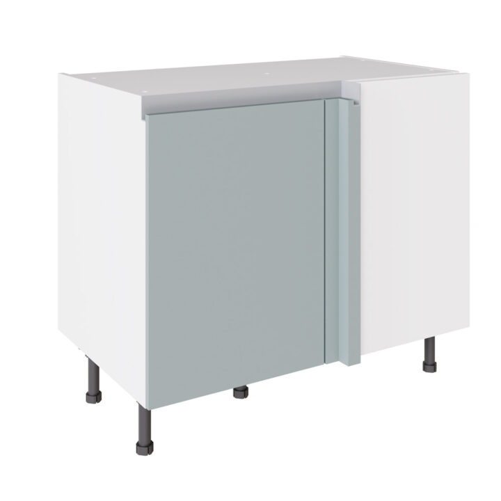 True Handleless Matt Aquamarine 1000 Blind Corner Base Kitchen Cabinet