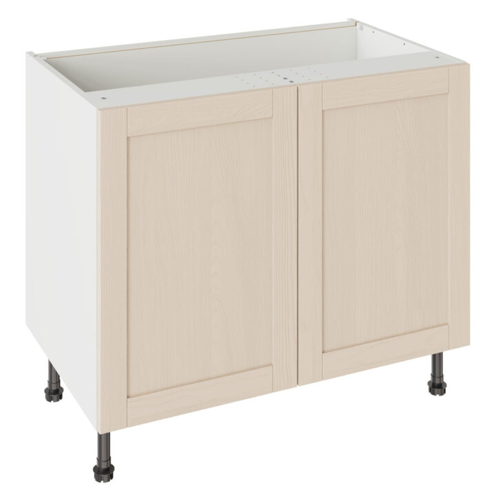 5-Piece Shaker Woodgrain Cashmere 1000 Base Kitchen Cabinet