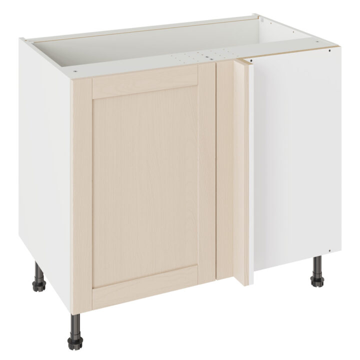 5-Piece Shaker Woodgrain Cashmere 1000 Blind Corner Base Kitchen Cabinet