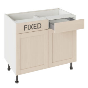 5-Piece Shaker Woodgrain Cashmere 1000 RH Drawerline Base Kitchen Cabinet