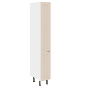 5-Piece Shaker Woodgrain Cashmere 300 Pull & Swing Larder Kitchen Cabinet