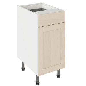 5-Piece Shaker Woodgrain Cashmere 400 Drawerline Base Kitchen Cabinet