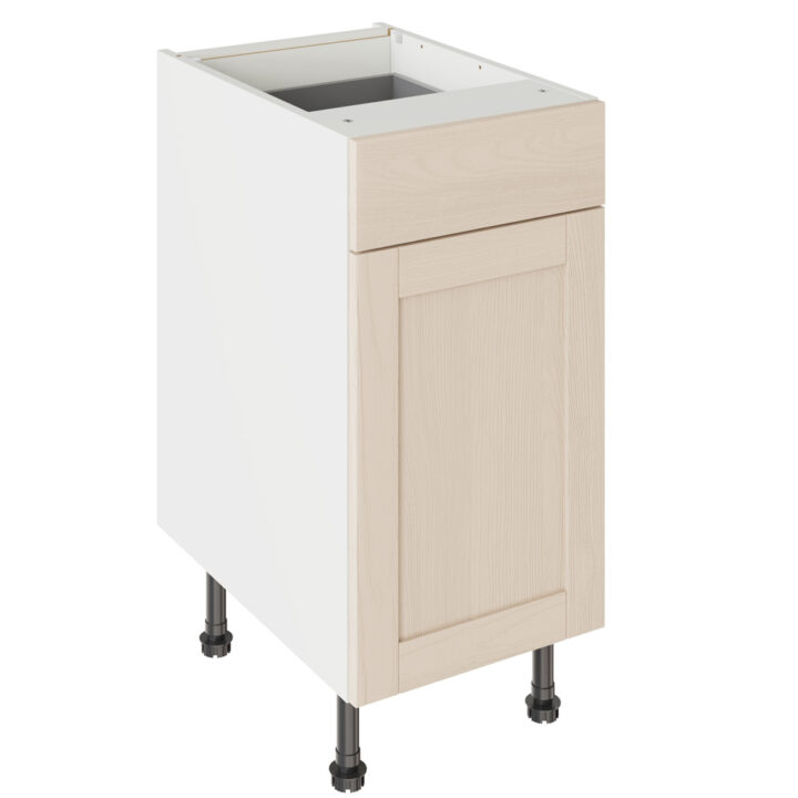 5-Piece Shaker Woodgrain Cashmere 400 Drawerline Base Kitchen Cabinet