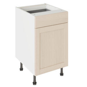 5-Piece Shaker Woodgrain Cashmere 500 Drawerline Base Kitchen Cabinet