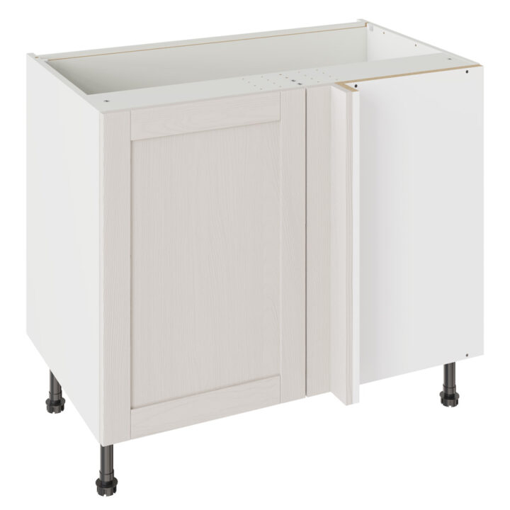5-Piece Shaker Woodgrain Light Grey 1000 Blind Corner Base Kitchen Cabinet