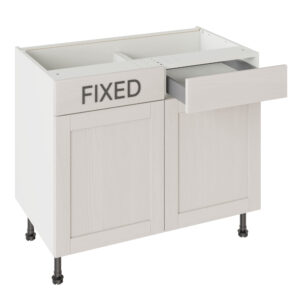 5-Piece Shaker Woodgrain Light Grey 1000 RH Drawerline Base Kitchen Cabinet