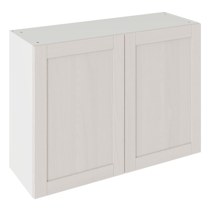 5-Piece Shaker Woodgrain Light Grey 1000 Wall Kitchen Cabinet