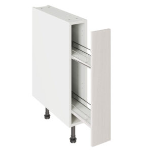 5-Piece Shaker Woodgrain Light Grey 150 Base Kitchen Cabinet Pull Out