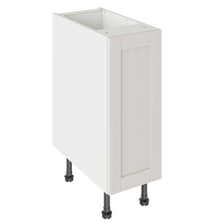 5-Piece Shaker Woodgrain Light Grey 300 Base Kitchen Cabinet