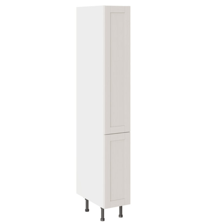 5-Piece Shaker Woodgrain Light Grey 300 Pull & Swing Larder Kitchen Cabinet