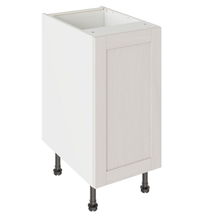 5-Piece Shaker Woodgrain Light Grey 400 Base Kitchen Cabinet