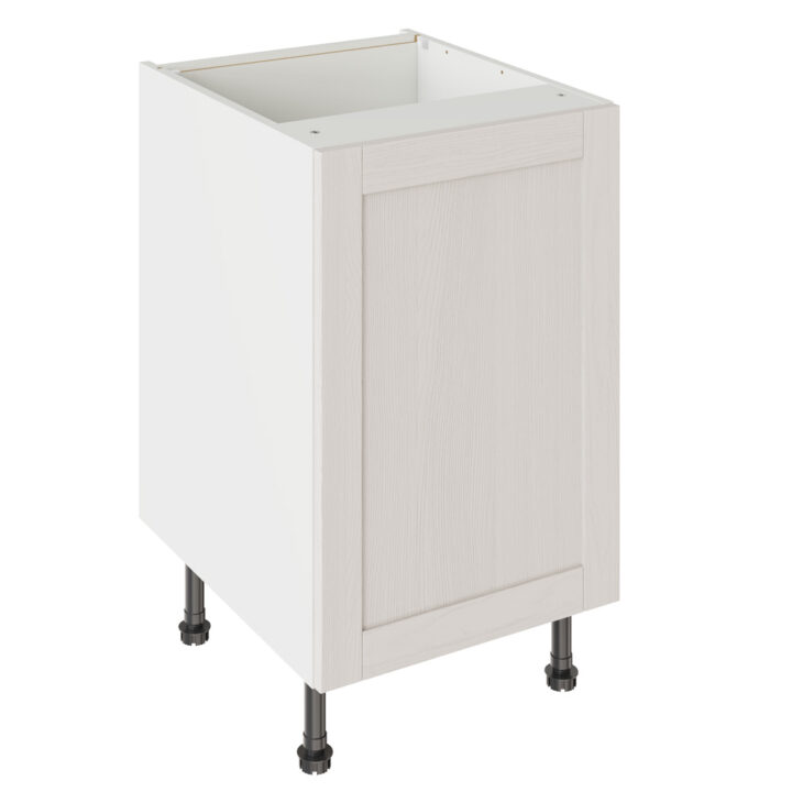 5-Piece Shaker Woodgrain Light Grey 500 Base Kitchen Cabinet