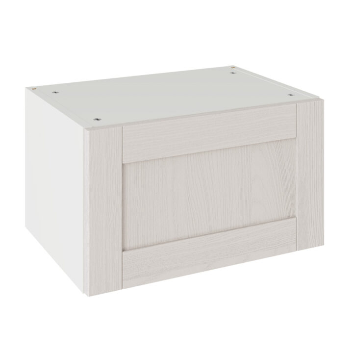 5-Piece Shaker Woodgrain Light Grey 500 Short Bridging Wall Kitchen Cabinet