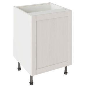 5-Piece Shaker Woodgrain Light Grey 600 Base Kitchen Cabinet