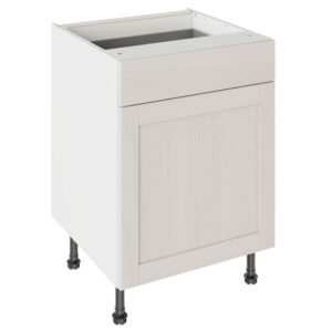 5-Piece Shaker Woodgrain Light Grey 600 Drawerline Base Kitchen Cabinet