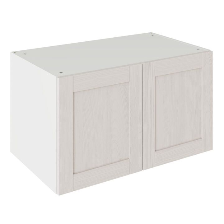 5-Piece Shaker Woodgrain Light Grey 800 Extractor Wall Kitchen Cabinet