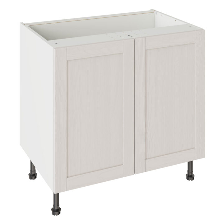 5-Piece Shaker Woodgrain Light Grey 900 Base Kitchen Cabinet