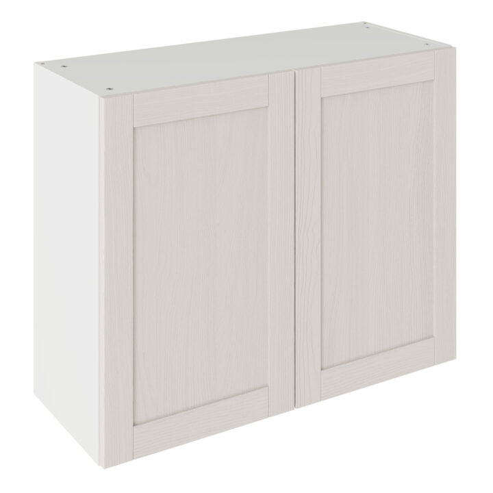 5-Piece Shaker Woodgrain Light Grey 900 Wall Kitchen Cabinet
