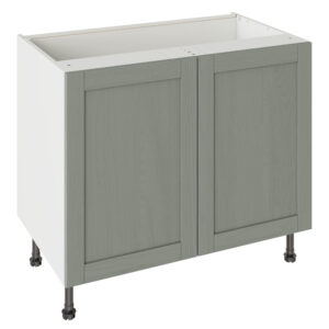 5-Piece Shaker Woodgrain Sage Green 1000 Base Kitchen Cabinet
