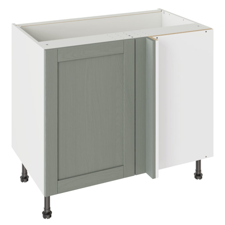 5-Piece Shaker Woodgrain Sage Green 1000 Blind Corner Base Kitchen Cabinet