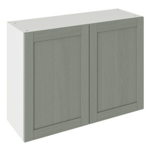 5-Piece Shaker Woodgrain Sage Green 1000 Wall Kitchen Cabinet