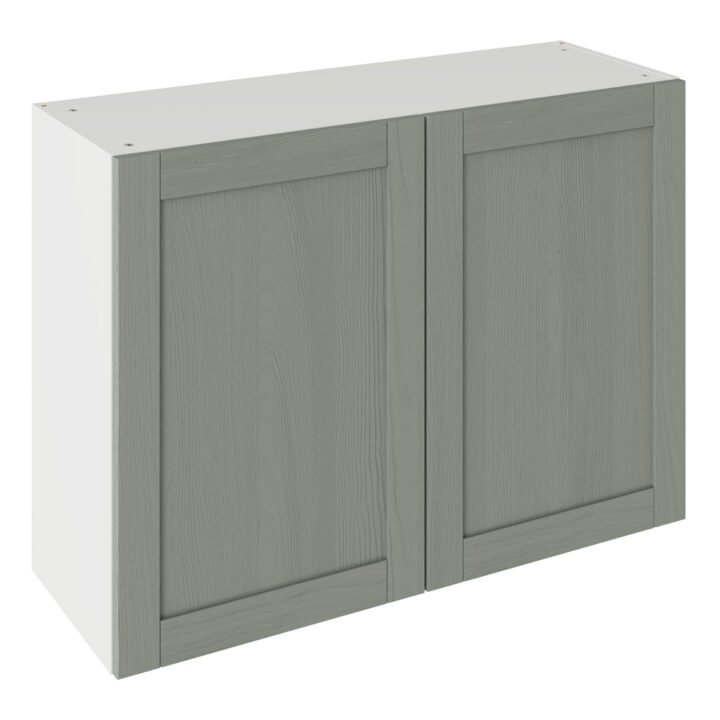 5-Piece Shaker Woodgrain Sage Green 1000 Wall Kitchen Cabinet