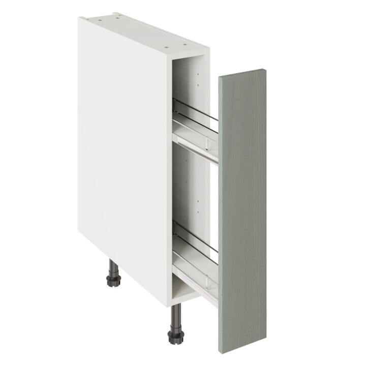 5-Piece Shaker Woodgrain Sage Green 150 Base Kitchen Cabinet Pull Out