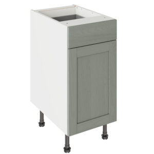 5-Piece Shaker Woodgrain Sage Green 400 Drawerline Base Kitchen Cabinet