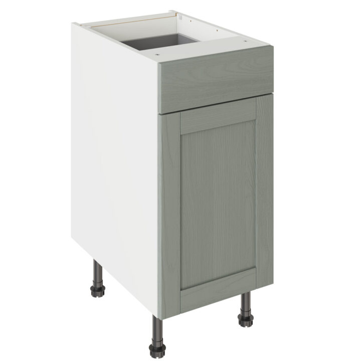 5-Piece Shaker Woodgrain Sage Green 400 Drawerline Base Kitchen Cabinet