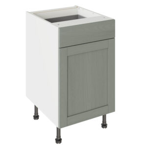 5-Piece Shaker Woodgrain Sage Green 500 Drawerline Base Kitchen Cabinet