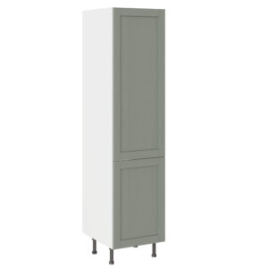 5-Piece Shaker Woodgrain Sage Green 500 Larder Cabinet