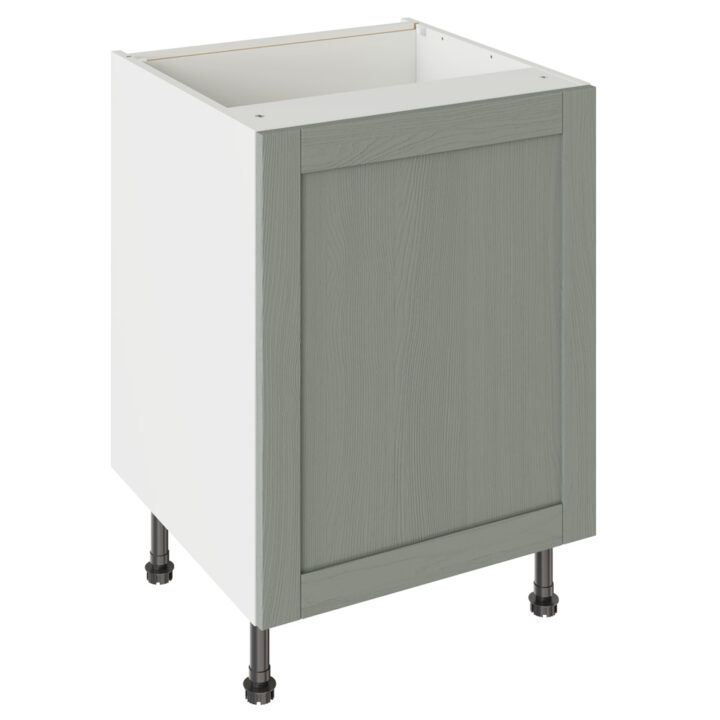 5-Piece Shaker Woodgrain Sage Green 600 Base Kitchen Cabinet