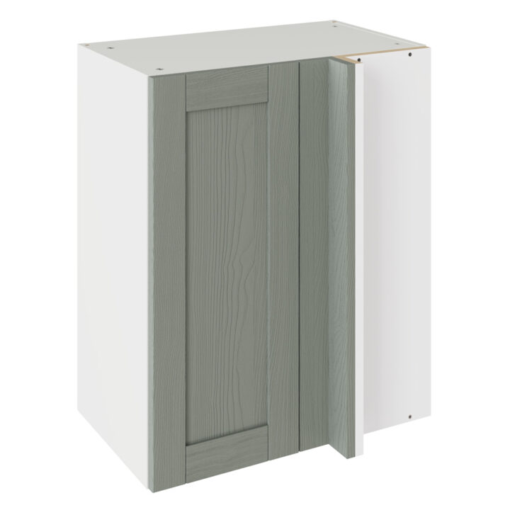 5-Piece Shaker Woodgrain Sage Green 600 Blind Corner Wall Kitchen Cabinet