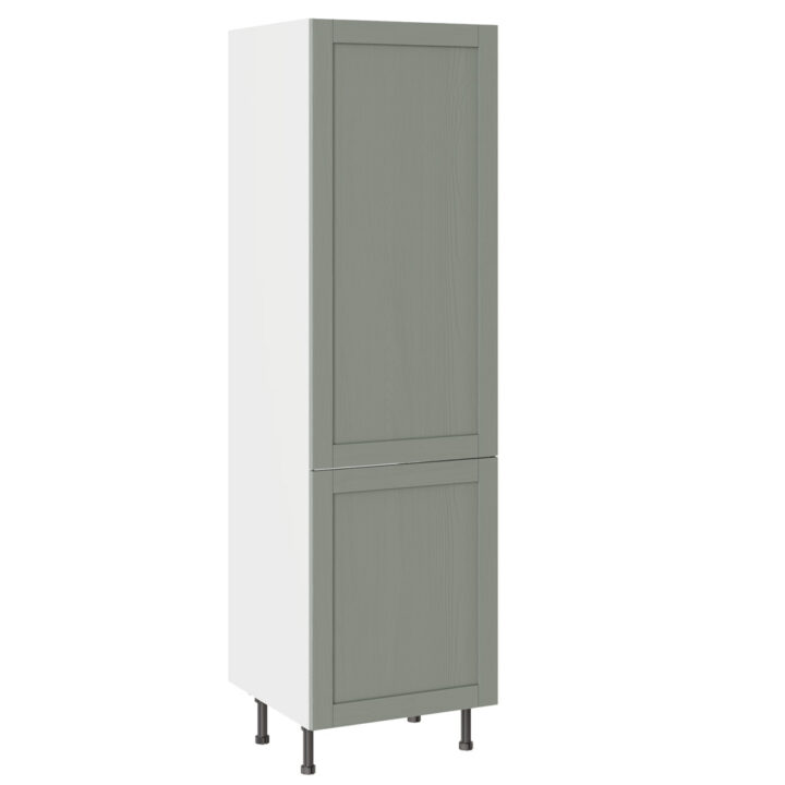 5-Piece Shaker Woodgrain Sage Green 600 Larder Cabinet