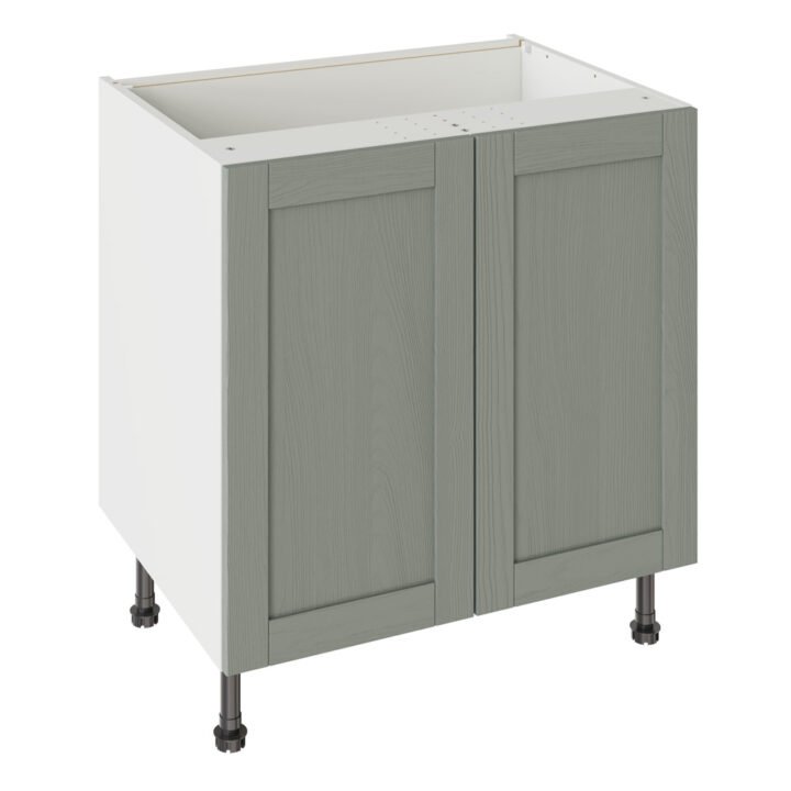5-Piece Shaker Woodgrain Sage Green 800 Base Kitchen Cabinet